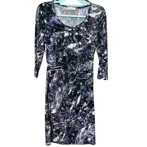 Calvin Klein Spandex Midi Dress Officecore Bodycon Corpcore Lawyer Secretary - Picture 1 of 6
